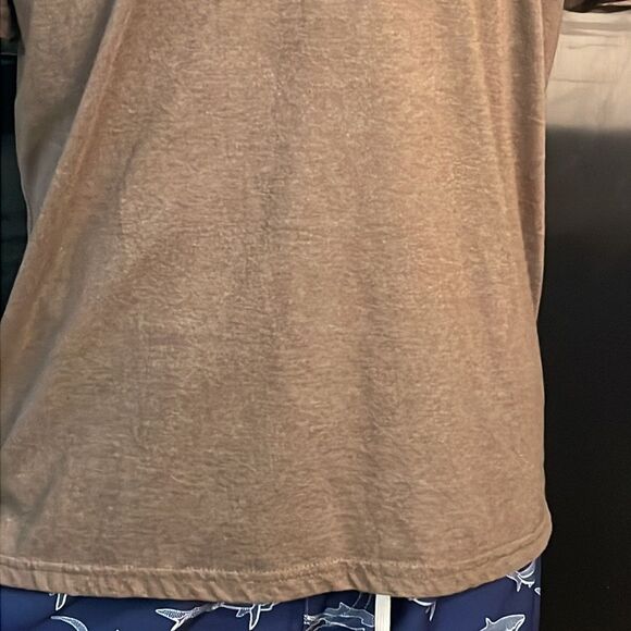 St. John’s Bay brown short sleeve 1/4 button pocketed polo shirt men’s medium - Picture 6 of 11